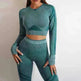 Seamless Yoga Pants Sports Gym Fitness Leggings Or Long Sleeve Tops Outfit - EX-STOCK CANADA