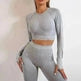 Seamless Yoga Pants Sports Gym Fitness Leggings Or Long Sleeve Tops Outfit - EX-STOCK CANADA