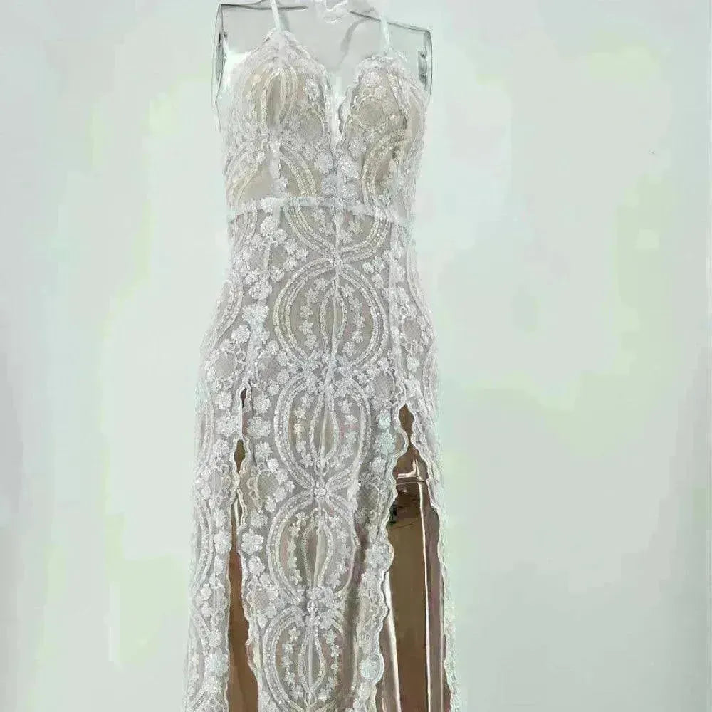Sexy Fashion Suspender Sleeveless Split Summer Women Dress - EX-STOCK CANADA