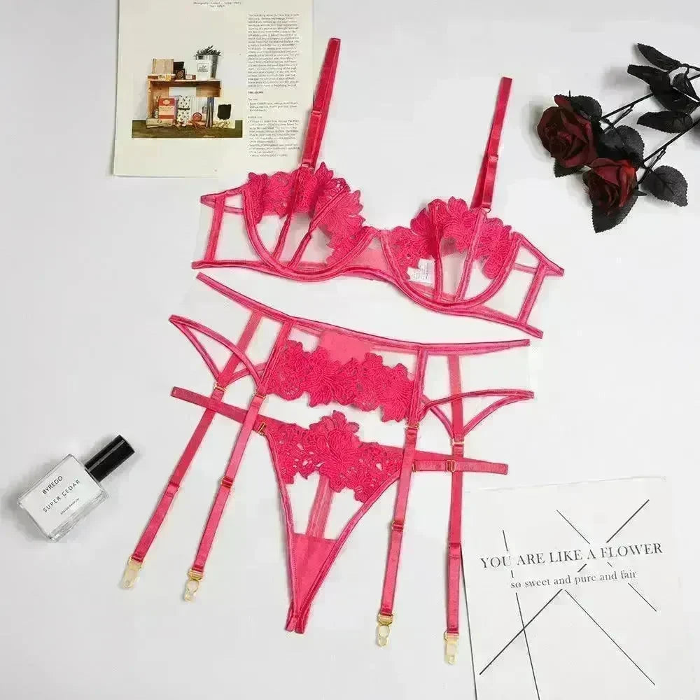 Sexy Thong Flower Embroidery Sexy Lingerie - EX-STOCK CANADA