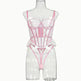 Shaping Sling Wave Mesh Edge Joint Fishbone See-through Sexy Underwear Two-piece - EX-STOCK CANADA