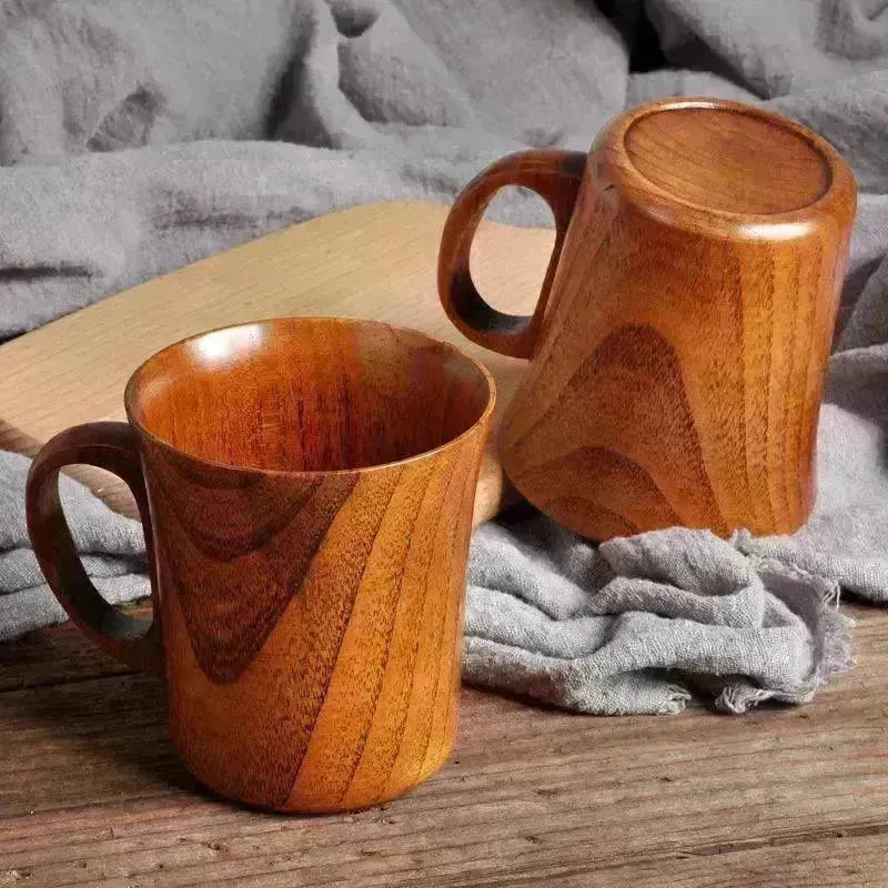 Simple Literary Retro Japanese Style Wooden Handcrafted Mug - EX-STOCK CANADA
