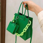 Simple Medium Size Chain Plain Shoulder Handbag - EX-STOCK Canada