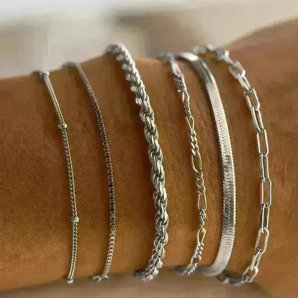 Simple Metal Multi-layer Bracelet Six-piece Set - EX-STOCK CANADA