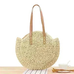 Simple Round Shoulder Bag Straw Handbag Summer Beach Bags - EX-STOCK CANADA