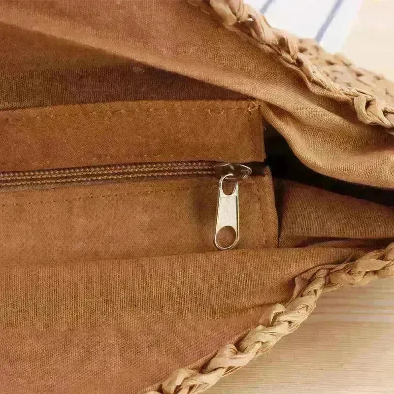 Simple Round Shoulder Bag Straw Handbag Summer Beach Bags - EX-STOCK CANADA