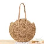 Simple Round Shoulder Bag Straw Handbag Summer Beach Bags - EX-STOCK CANADA