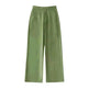 Single Breasted Casual Imitation Leather Suit Jacket Trousers Suit Women - EX-STOCK CANADA