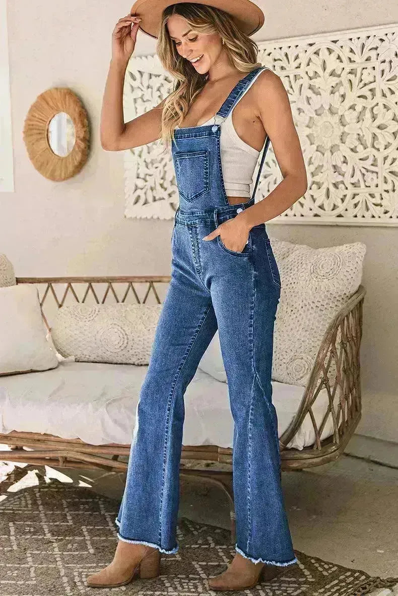 Sleeveless Jumpsuit All-match Multi-pocket Flared Pants - EX-STOCK CANADA