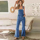 Sleeveless Jumpsuit All-match Multi-pocket Flared Pants - EX-STOCK CANADA
