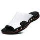 Slippers Men's Summer Leather Word Casual Tide Sandals Men's Non-slip Leather New Sandals Outer Wear Large Size Beach Shoes - EX-STOCK CANADA