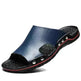 Slippers Men's Summer Leather Word Casual Tide Sandals Men's Non-slip Leather New Sandals Outer Wear Large Size Beach Shoes - EX-STOCK CANADA