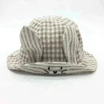 Small Fine Grid Love Rabbit Ears Basin Fisherman Baby Hat - EX-STOCK CANADA