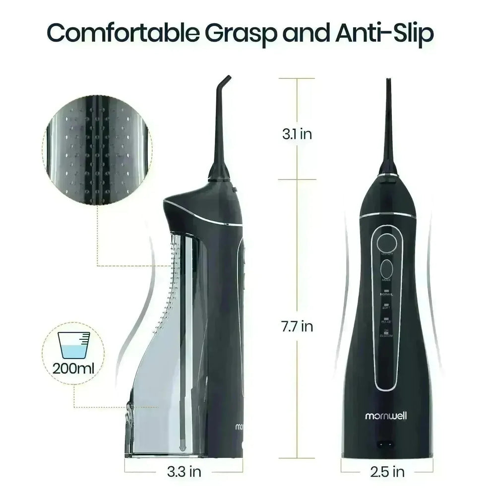 Smart Electric Portable Cordless Dental Water Flosser for Teeth Cleaning - Rechargeable and IPX7 Waterproof Travel Dental Oral Irrigator - EX-STOCK CANADA