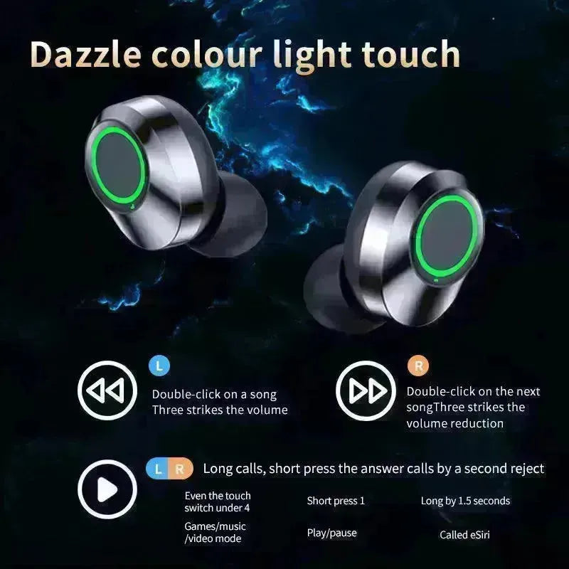 Smart YD03 Wireless Bluetooth Headphone TWS Large Screen Smart Digital Display Noise Cancellation Earpod In-Ear Earbuds Fingerprint Touch Headphone - EX-STOCK CANADA