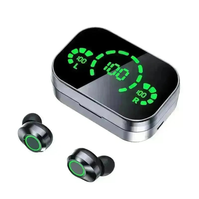 Smart YD03 Wireless Bluetooth Headphone TWS Large Screen Smart Digital Display Noise Cancellation Earpod In-Ear Earbuds Fingerprint Touch Headphone - EX-STOCK CANADA