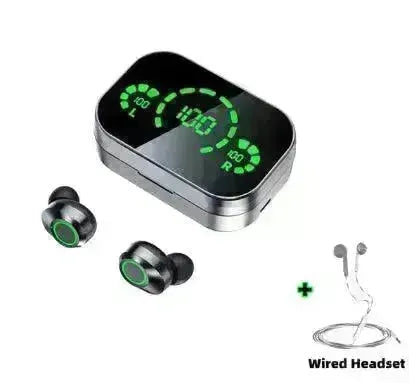 Smart YD03 Wireless Bluetooth Headphone TWS Large Screen Smart Digital Display Noise Cancellation Earpod In-Ear Earbuds Fingerprint Touch Headphone - EX-STOCK CANADA