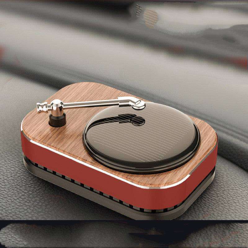 Solar Record Player Rotating Perfume Car Accessories Aromatherapy Decoration - EX-STOCK CANADA