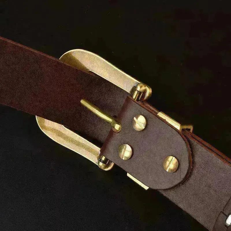 Solid Brass Belt Buckle Casual Pin Genuine Leather - EX-STOCK CANADA