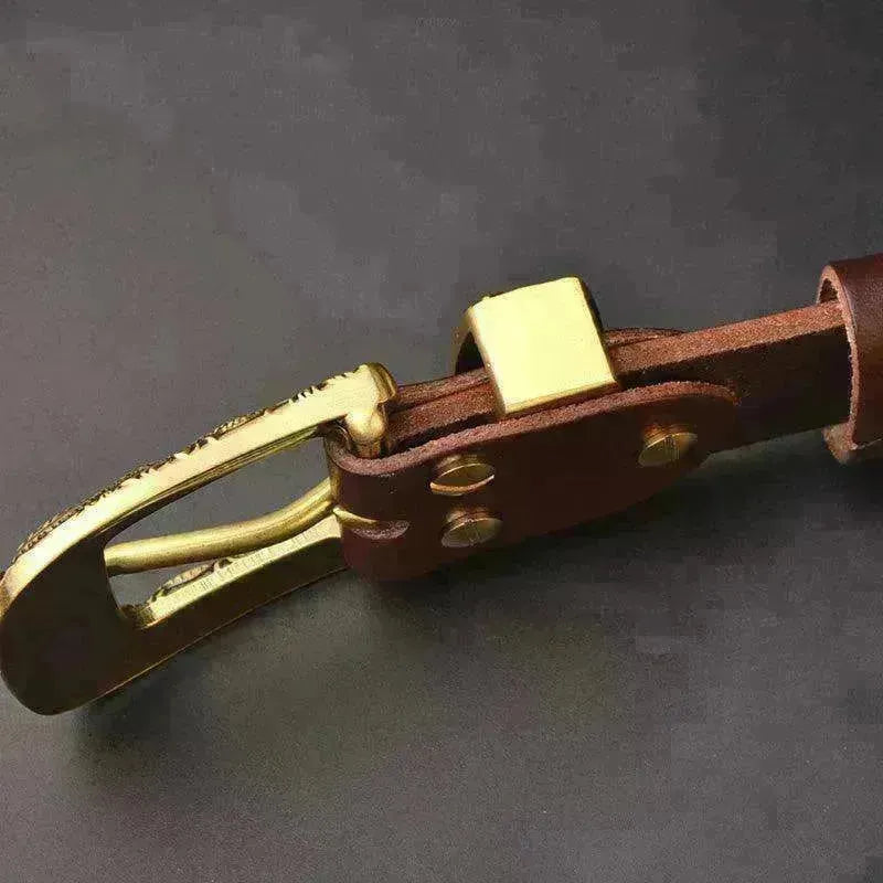 Solid Brass Belt Buckle Casual Pin Genuine Leather - EX-STOCK CANADA