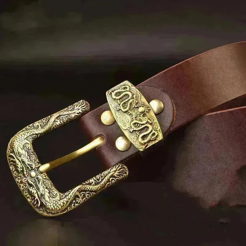 Solid Brass Belt Buckle Casual Pin Genuine Leather - EX-STOCK CANADA