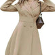 Solid Color Double Breasted Long Sleeve Trench Coat Fashion Slim Coat - EX-STOCK CANADA
