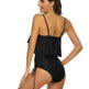 Solid Color Girl Sexy Shoulder Strap Big Ruffled One-piece Type Triangle Swimsuit - EX-STOCK CANADA