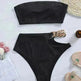 Solid Color Hollow Bikini Split Swimsuit Bikini - EX-STOCK CANADA