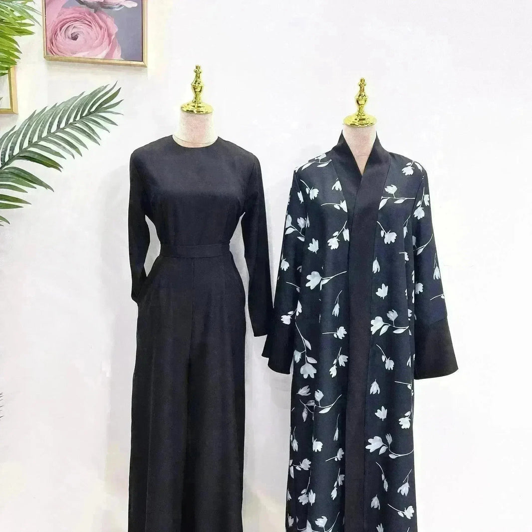 Solid Color Inner liner Jumpsuit with Robe for Beautiful Arab Dubai Turkey Middle East Women. - EX-STOCK CANADA