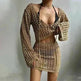 Solid Color Knitted Stand-up Collar Bikini Swimsuit Blouse Suit - EX-STOCK CANADA