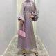 Solid Color Long Sleeve Abaya Dress for Middle East Arab Dubai Turkey Women - EX-STOCK CANADA
