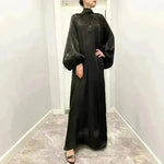 Solid Color Long Sleeve Abaya Dress for Middle East Arab Dubai Turkey Women - EX-STOCK CANADA