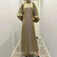 Solid Color Long Sleeve Abaya Dress for Middle East Arab Dubai Turkey Women - EX-STOCK CANADA