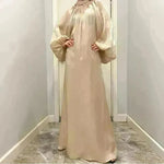 Solid Color Long Sleeve Abaya Dress for Middle East Arab Dubai Turkey Women - EX-STOCK CANADA