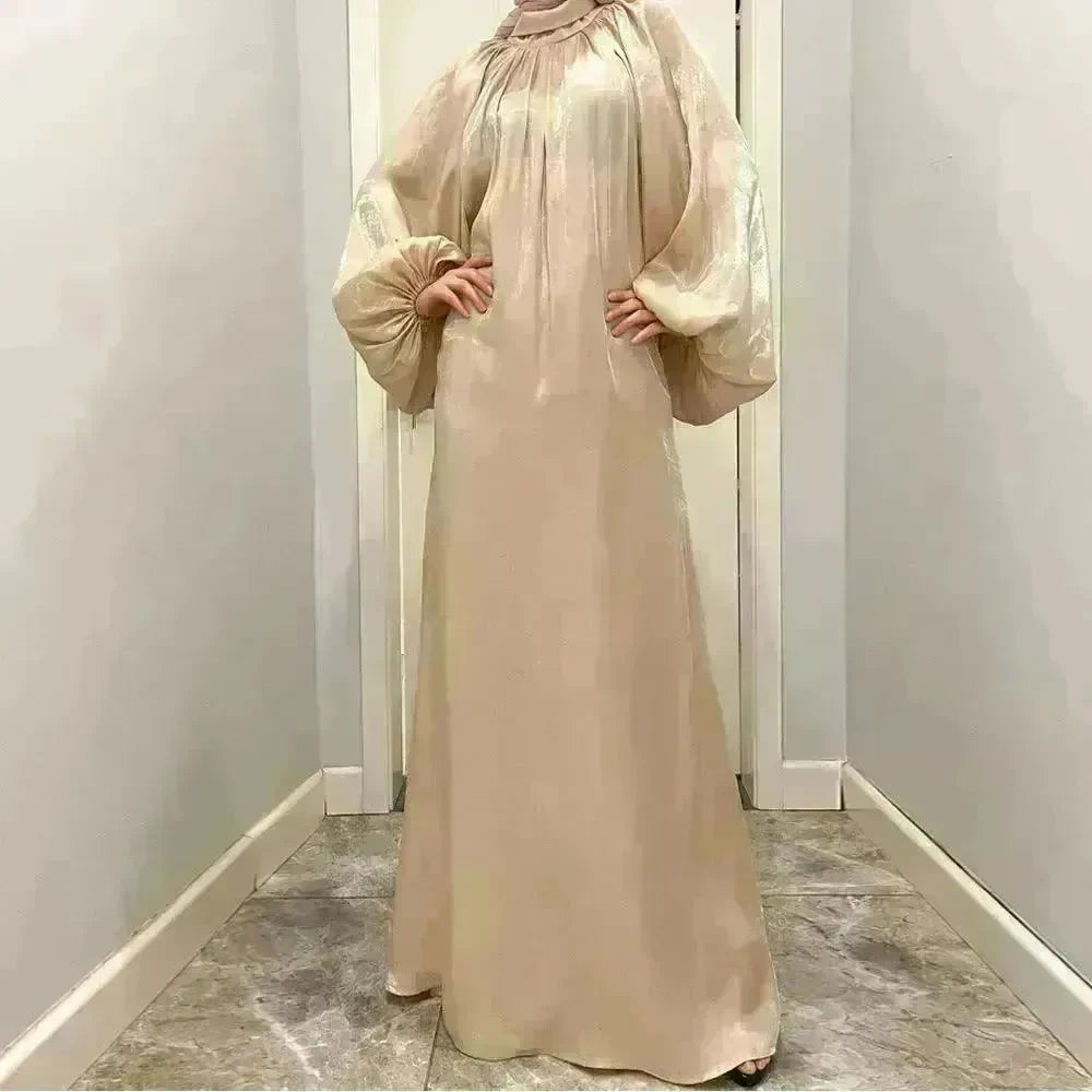 Solid Color Long Sleeve Abaya Dress for Middle East Arab Dubai Turkey Women - EX-STOCK CANADA