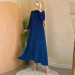 Solid Color Long Sleeve Skirt Suit for Elegant Arab Dubai Turkey Middle Eastern Women Abaya Dress - EX-STOCK CANADA