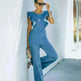 Solid Color Slim Round Neck Women's Jumpsuit - EX-STOCK CANADA