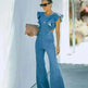 Solid Color Slim Round Neck Women's Jumpsuit - EX-STOCK CANADA