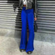 Solid Color Velvet Elastic High Waist Slimming Casual Bootcut Trousers Women - EX-STOCK CANADA