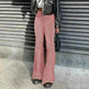 Solid Color Velvet Elastic High Waist Slimming Casual Bootcut Trousers Women - EX-STOCK CANADA
