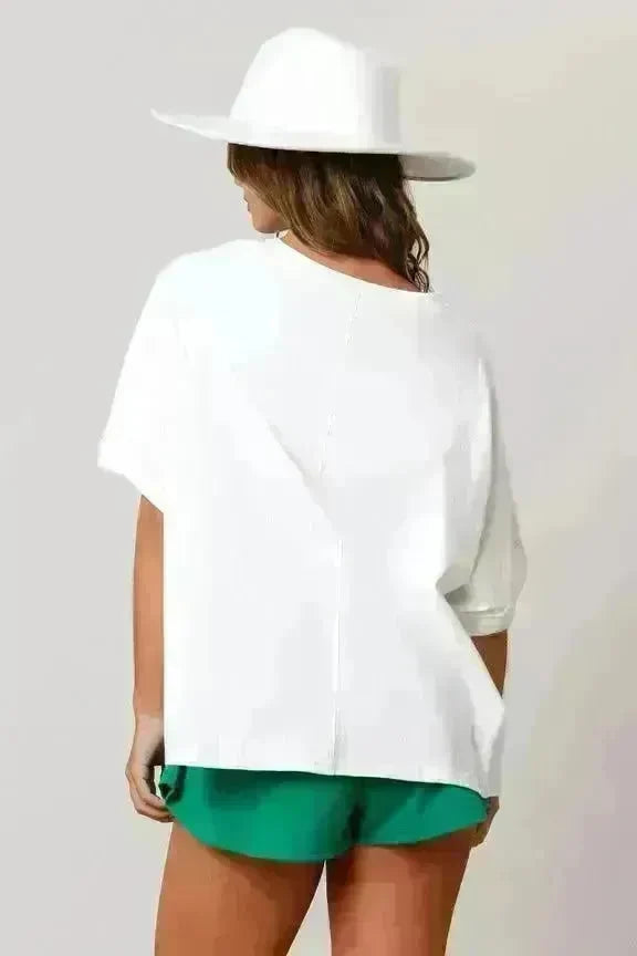 St Patrick Sequined Top Loose T-shirt For Women - EX-STOCK CANADA