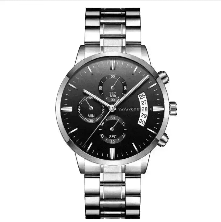 Stainless Steel Business Watches: Waterproof, Black - EX-STOCK CANADA