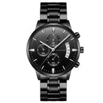 Stainless Steel Business Watches: Waterproof, Black - EX-STOCK CANADA