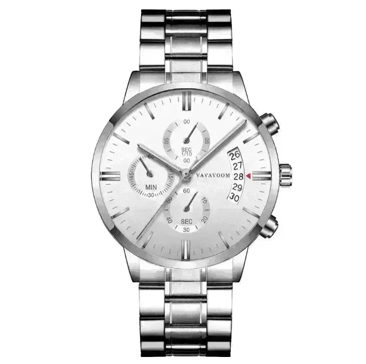 Stainless Steel Business Watches: Waterproof, Black - EX-STOCK CANADA