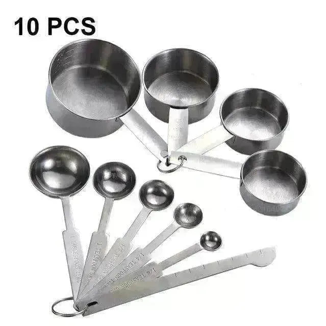 Stainless Steel Measuring Cup & Spoon Set, Stackable Spoons - EX-STOCK CANADA