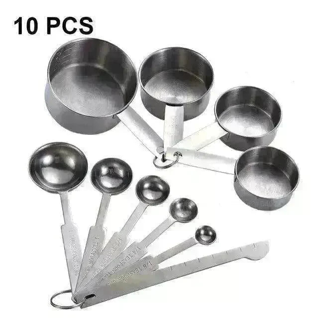 Stainless Steel Measuring Cup & Spoon Set, Stackable Spoons - EX-STOCK CANADA