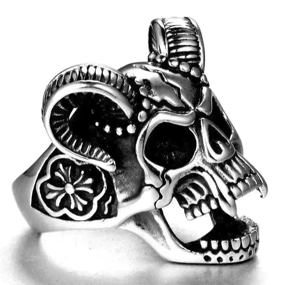 Stainless steel ring men's jewelry ring wholesale vintage sheep's head ring - EX-STOCK CANADA