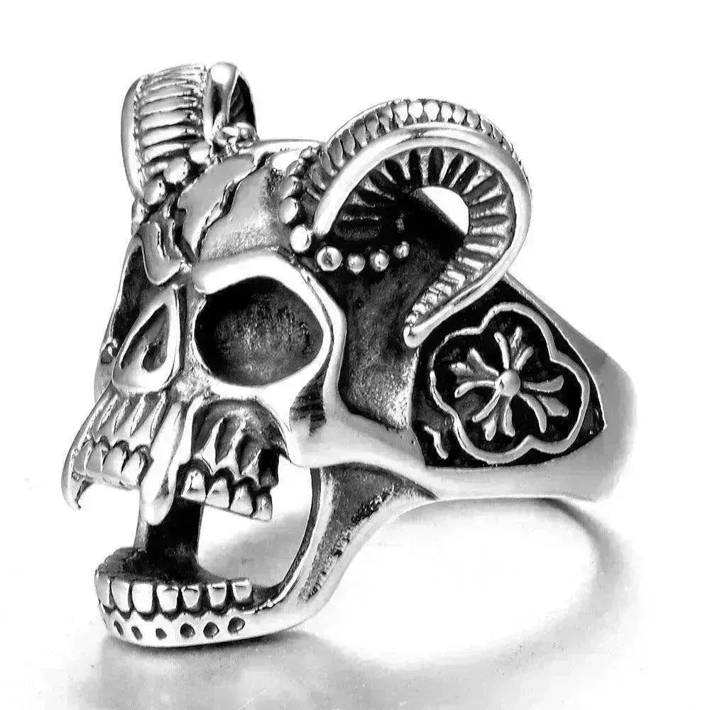 Stainless steel ring men's jewelry ring wholesale vintage sheep's head ring - EX-STOCK CANADA