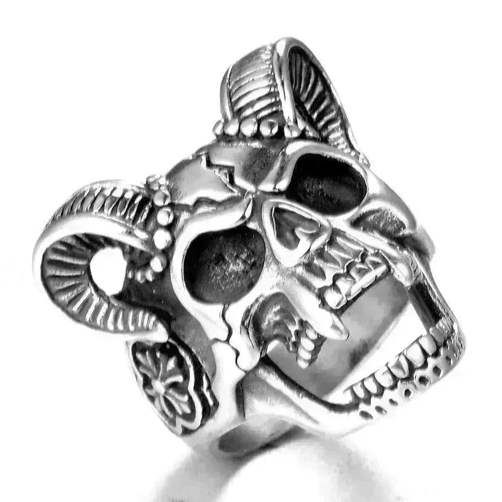 Stainless steel ring men's jewelry ring wholesale vintage sheep's head ring - EX-STOCK CANADA