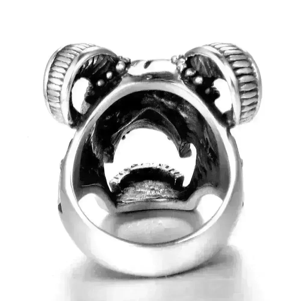 Stainless steel ring men's jewelry ring wholesale vintage sheep's head ring - EX-STOCK CANADA